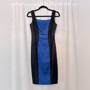 Jax Two-Tone Cocktail Dress with Lace Detail